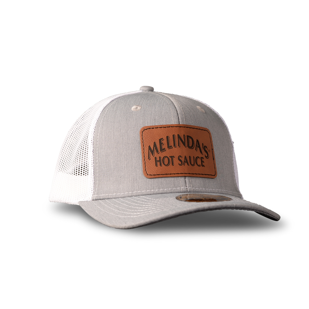 Melinda’s Heather Grey and White Snapback Trucker Hat