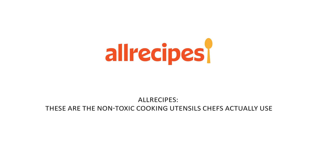 Allrecipes logo with text "These are the non-toxic cooking utensils chefs actually use"