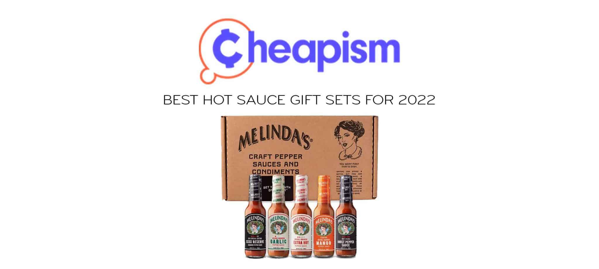 Melinda's hot sauce gift set with five bottles and branded box featuring craft pepper sauces and condiments
