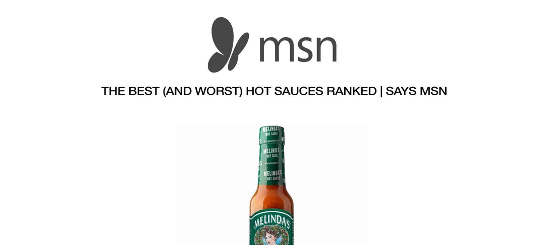 Melinda's hot sauce bottle with green label and orange-red sauce, representing hot sauce rankings and taste testing