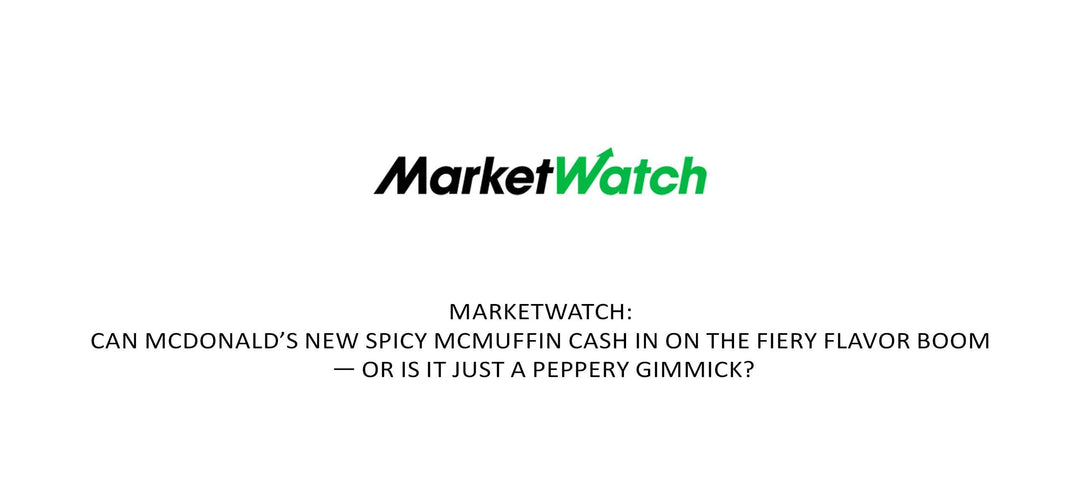 MarketWatch logo with headline about McDonald's new Spicy McMuffin and the fiery flavor boom trend