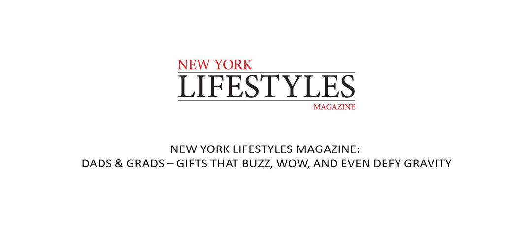 New York Lifestyles Magazine logo with article title about gift ideas for fathers and graduates