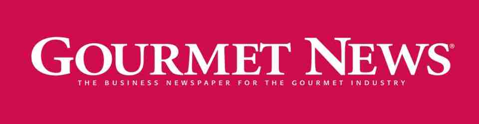 Gourmet News logo on red background - business newspaper for the gourmet industry