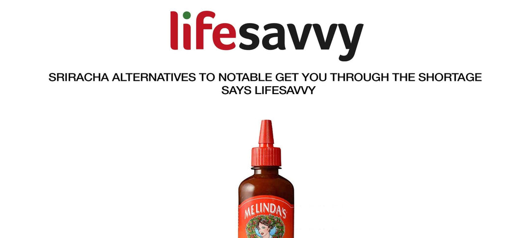 Melinda's hot sauce bottle with red cap on white background, representing Sriracha alternatives during shortage