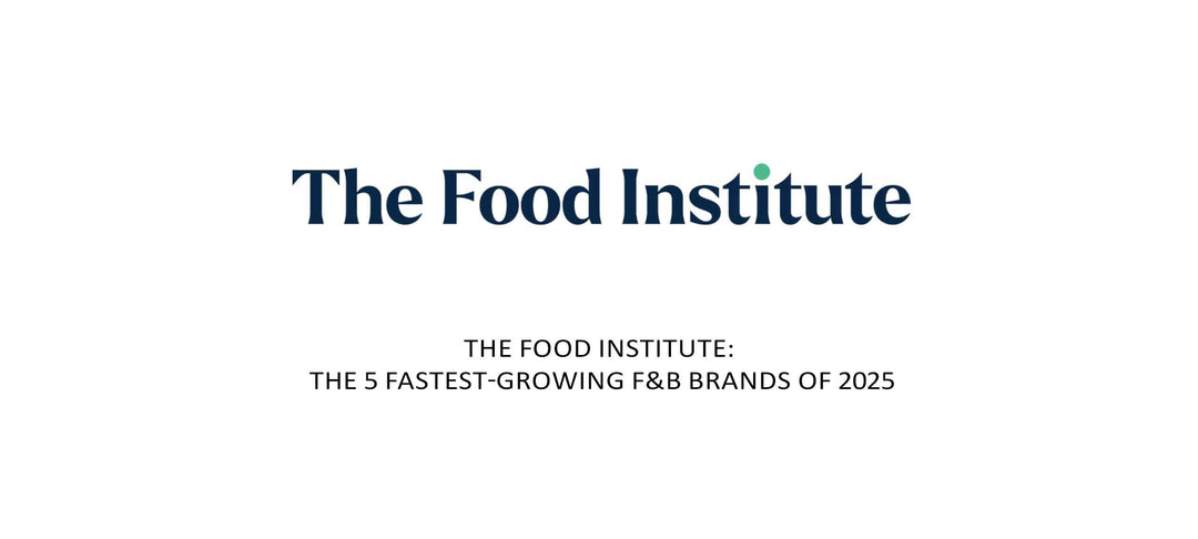 The Food Institute logo with article title "The 5 Fastest-Growing F&B Brands of 2025" in dark blue text
