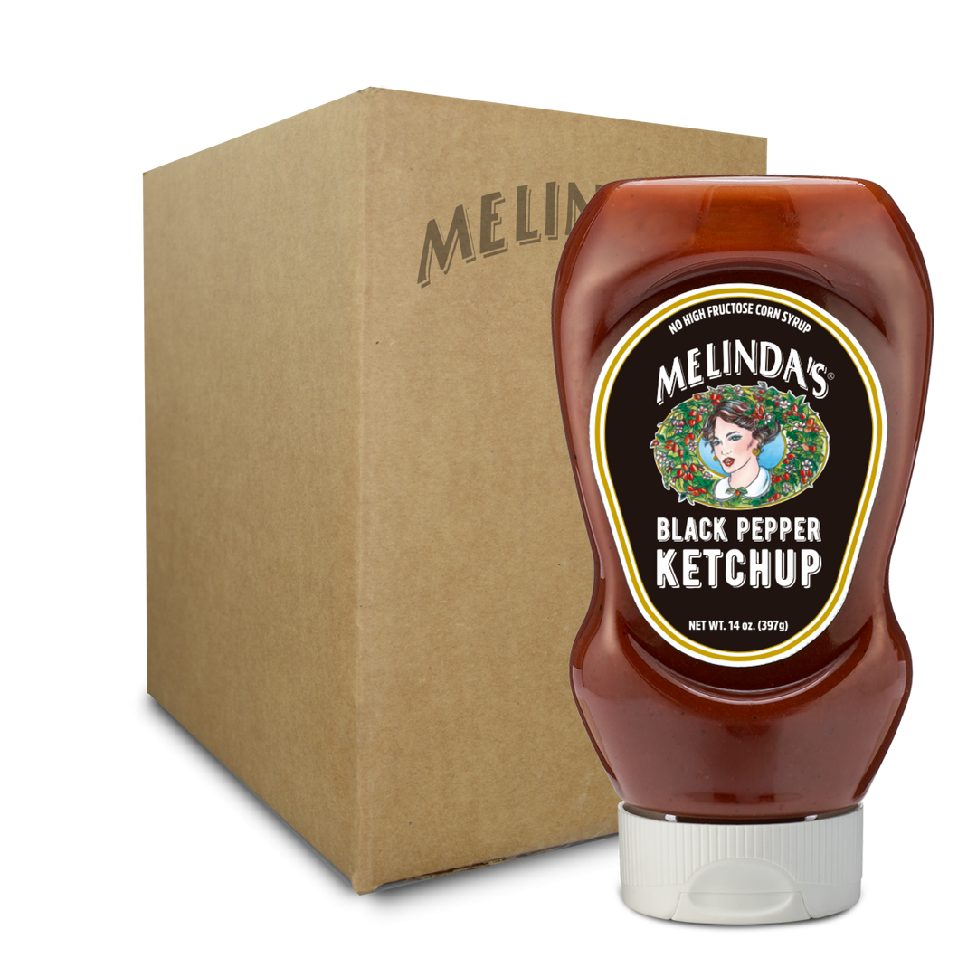 Melinda’s Black Pepper Ketchup (Squeeze 6 pk Case)